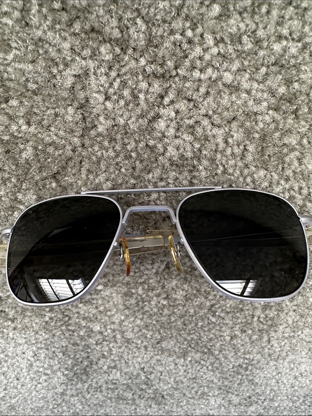 Vintage Randolph Aviator Matte Chrome Sunglasses in Excellent Condition